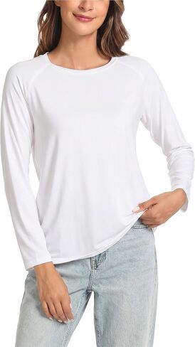 GYS Bamboo Viscose Pajama Tops for Women Long Sleeve Tees Crew Neck Sleep Shirt in Saudi Arabia