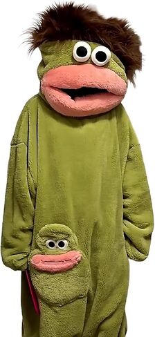 Silly Onesie Funny Frog Onesie Plush Fleece Hooded One Piece Pajamas, Cozy Home Loungewear (No Shoes Included) in Saudi Arabia