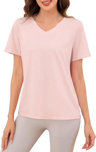 Lovasy Womens Pajama Tops Short Sleeve V-Neck Sleep Shirt Soft Casual T-Shirt Sleepwear Blouse S-3XL in Kuwait
