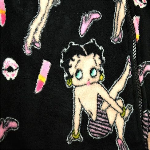 Womens Betty Boop Black Plush Hooded Onesie Pajama in Saudi Arabia