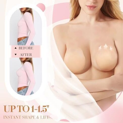 BOOSINI Sticky Bra-Push Up Adhesive Backless Strapless Bra for Women Reusable Silicone Nipple Covers in Saudi Arabia