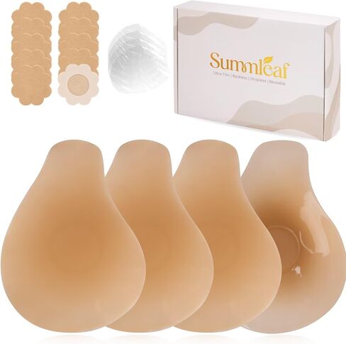 Push Up Sticky Bra, Invisible Adhesive Nipple Covers with Lift Tape (2 Pairs) in Saudi Arabia
