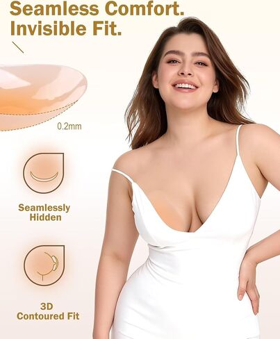Push Up Sticky Bra, Invisible Adhesive Nipple Covers with Lift Tape (2 Pairs) in Saudi Arabia