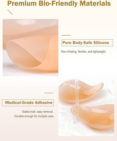 Push Up Sticky Bra, Invisible Adhesive Nipple Covers with Lift Tape (2 Pairs) in Saudi Arabia