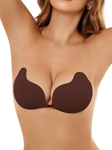 Rosefly Strapless Bras for Women, Sticky Push up, Backless Bra, Invisible Seamless No Show Reusable Stick on for Dress in Saudi Arabia
