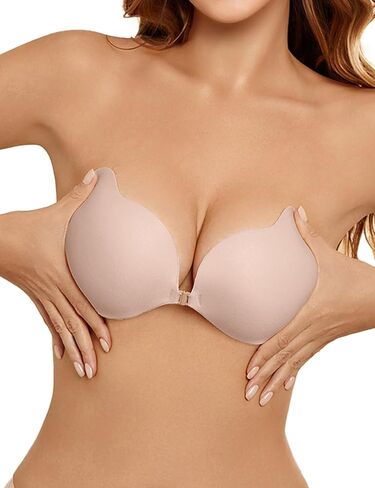 Rosefly Strapless Bras for Women, Sticky Push up, Backless Bra, Invisible Seamless No Show Reusable Stick on for Dress in Kuwait