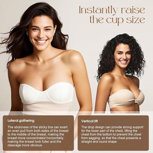Double Sided Sticky Bra Inserts, Reusable Push Up Adhesive Pads with Padding for Bikini, Swimsuit, Sports Bra in Saudi Arabia