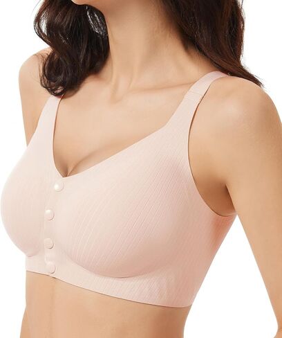 Gailife Jelly Front Closure Bras for Women Wireless No Underwire Comfort Convenient Seamless Supportive Mastectomy Bralettes in Saudi Arabia