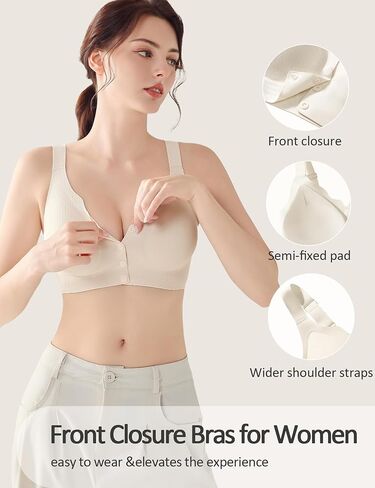 Gailife Jelly Front Closure Bras for Women Wireless No Underwire Comfort Convenient Seamless Supportive Mastectomy Bralettes in Saudi Arabia