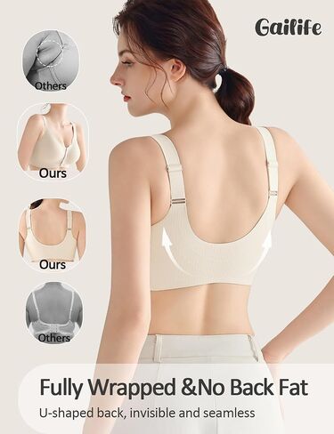 Gailife Jelly Front Closure Bras for Women Wireless No Underwire Comfort Convenient Seamless Supportive Mastectomy Bralettes in Saudi Arabia