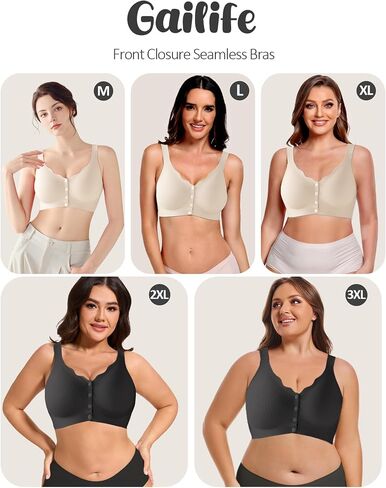 Gailife Jelly Front Closure Bras for Women Wireless No Underwire Comfort Convenient Seamless Supportive Mastectomy Bralettes in Saudi Arabia