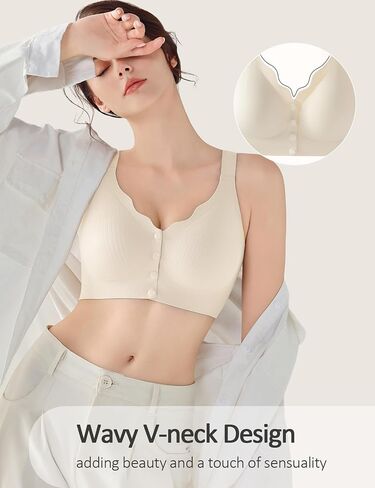Gailife Jelly Front Closure Bras for Women Wireless No Underwire Comfort Convenient Seamless Supportive Mastectomy Bralettes in Saudi Arabia