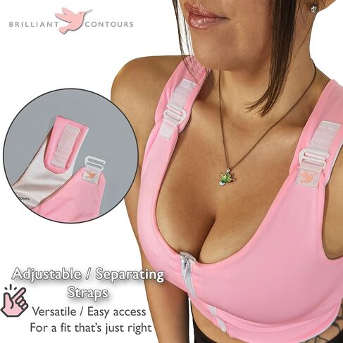 Brilliant Contours Post Surgical Compression Bra: Front Zip, Wirefree & Adjustable for Mastectomy & Breast Surgery Recovery in Saudi Arabia