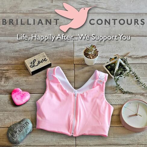 Brilliant Contours Post Surgical Compression Bra: Front Zip, Wirefree & Adjustable for Mastectomy & Breast Surgery Recovery in Saudi Arabia