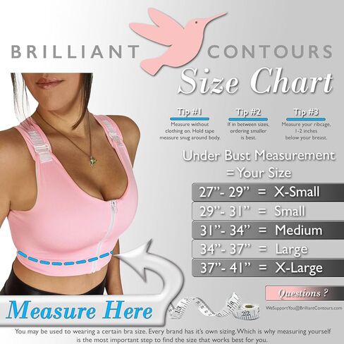 Brilliant Contours Post Surgical Compression Bra: Front Zip, Wirefree & Adjustable for Mastectomy & Breast Surgery Recovery in Saudi Arabia