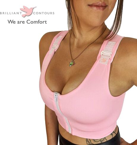 Brilliant Contours Post Surgical Compression Bra: Front Zip, Wirefree & Adjustable for Mastectomy & Breast Surgery Recovery in Saudi Arabia