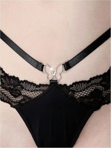 SHENHE Women's Lace Thongs Butterfly Low Waisted Gothic Sexy Cheeky Bikini Panties Underwear in Kuwait