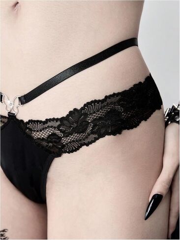 SHENHE Women's Lace Thongs Butterfly Low Waisted Gothic Sexy Cheeky Bikini Panties Underwear in Kuwait
