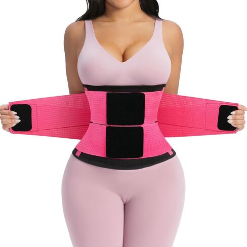YIANNA Waist Trainer Sauna Sweat Workout Waist Cincher Trimmer Belt Tummy Control Body Shaper Girdle with Triple Layer in Saudi Arabia