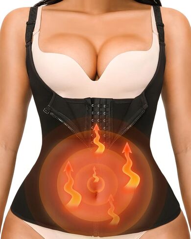 YADIFEN Waist Trainer for Women,Zipper Corset Body Shaper for Tummy Control Neoprene Cincher Sweat Sauna Vest Tank Top in Saudi Arabia