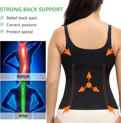 YADIFEN Waist Trainer for Women,Zipper Corset Body Shaper for Tummy Control Neoprene Cincher Sweat Sauna Vest Tank Top in Saudi Arabia
