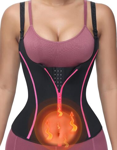 YADIFEN Waist Trainer for Women,Zipper Corset Body Shaper for Tummy Control Neoprene Cincher Sweat Sauna Vest Tank Top in Saudi Arabia