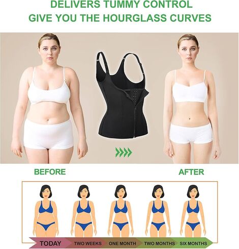 YADIFEN Waist Trainer for Women,Zipper Corset Body Shaper for Tummy Control Neoprene Cincher Sweat Sauna Vest Tank Top in Saudi Arabia
