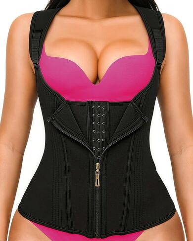 YADIFEN Waist Trainer for Women,Zipper Corset Body Shaper for Tummy Control Neoprene Cincher Sweat Sauna Vest Tank Top in Saudi Arabia