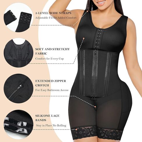 YIANNA Overbust Fajas Colombianas Shapewear for Women Tummy Control Body Shaper Girdles Post Surgery Compression Garment in Saudi Arabia