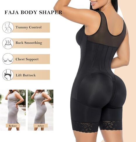YIANNA Overbust Fajas Colombianas Shapewear for Women Tummy Control Body Shaper Girdles Post Surgery Compression Garment in Saudi Arabia
