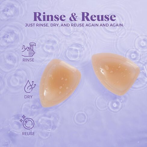 love & nuuna Triangle Adhesive & Non-Adhesive Nipple Cover Set - Sticky & Grippy Nipple Cakes - Reusable & Waterproof Pasties in Saudi Arabia