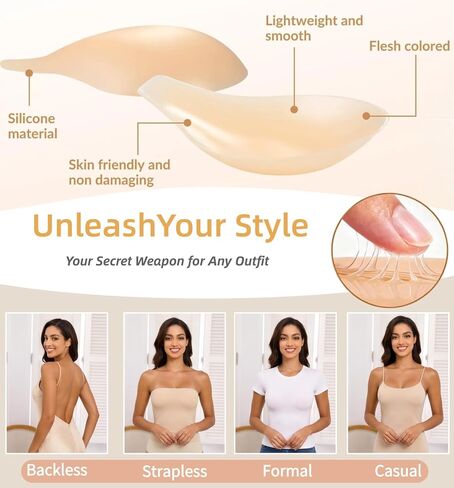 Women Nipple Covers Sticky Push up Adhesive Bra Ultra-Thin Added Lift Seamless Strapless Backless Wear in Saudi Arabia