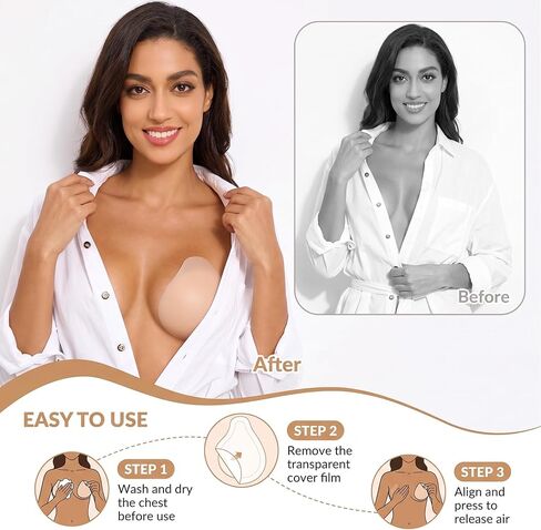 Women Nipple Covers Sticky Push up Adhesive Bra Ultra-Thin Added Lift Seamless Strapless Backless Wear in Saudi Arabia