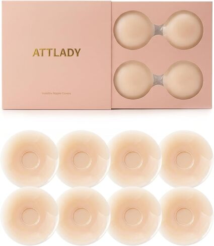 ATTLADY Nipple Covers for Women 4 Pairs Sticky Silicone Reusable Pasties No Show in Saudi Arabia