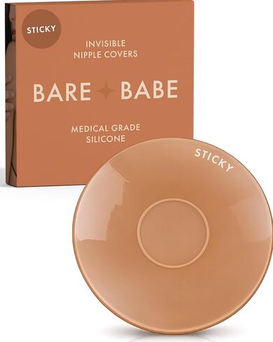 Bare Babe Sensitive No Nipple Reusable Silicone Nipple Covers - Waterproof, Nude, 4 Shades - Sticky Breast Stickers in Saudi Arabia