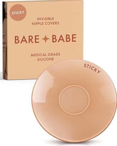 Bare Babe Sensitive No Nipple Reusable Silicone Nipple Covers - Waterproof, Nude, 4 Shades - Sticky Breast Stickers in Saudi Arabia