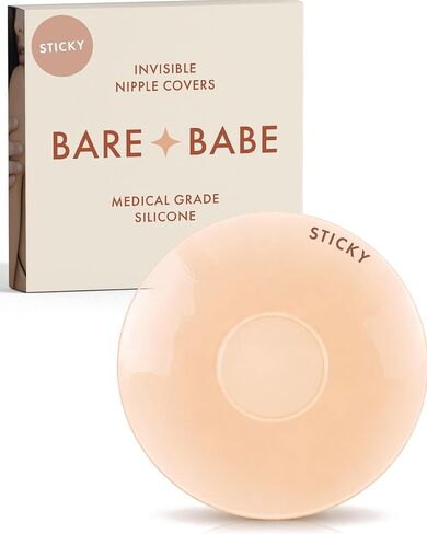 Bare Babe Sensitive No Nipple Reusable Silicone Nipple Covers - Waterproof, Nude, 4 Shades - Sticky Breast Stickers in Saudi Arabia