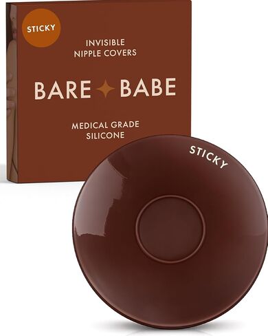 Bare Babe Sensitive No Nipple Reusable Silicone Nipple Covers - Waterproof, Nude, 4 Shades - Sticky Breast Stickers in Saudi Arabia