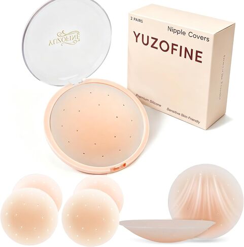Nipple Covers for Women 2 Pairs,Reusable Silicone Pasties,Adhesive Invisible Breast Petals for Backless Dress in Kuwait