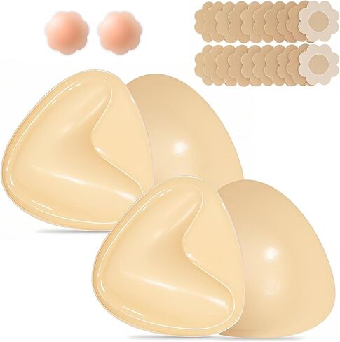 Double Sided Sticky Bra Push Up Inserts 2 Pairs Reusable Invisible Lift Adhesive Backless Strapless Bra Pads for Bikini in Saudi Arabia