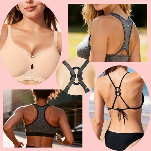 3 Pairs Clear Bra Straps + 12 PCS Bra Strap Clips, Adjustable/Thickened/Invisible/Transparent/Non-Slip Bra Straps in Kuwait