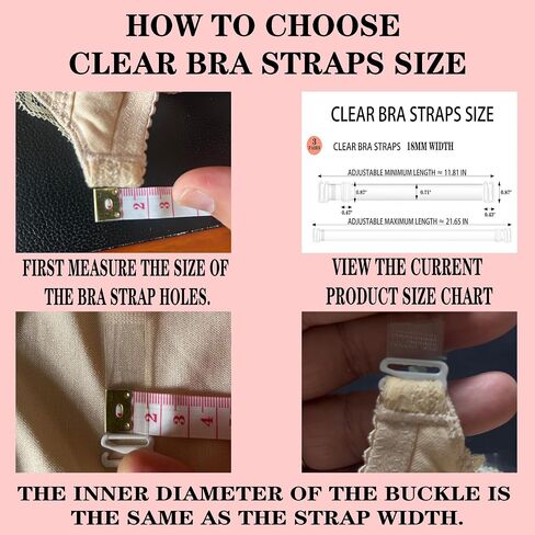 3 Pairs Clear Bra Straps + 12 PCS Bra Strap Clips, Adjustable/Thickened/Invisible/Transparent/Non-Slip Bra Straps in Kuwait