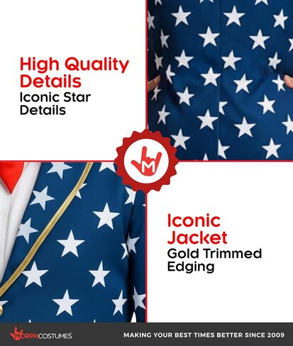 Morph Uncle Sam Costume Adult, American Flag Suit Men, Uncle Sam Halloween Costume, Halloween Costumes For Men in Kuwait
