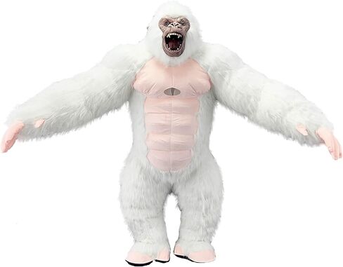 Inflatable Gorilla Costume Adult Fancy Halloween Christmas Dress Party Roar King Kong Blow up Full Body Costume Outfit in Kuwait