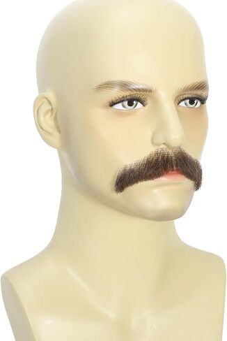 Realistic Human Hair Fake Beard and Mustache for Men Hand Tied Invisible Lace Facial Hair for Cosplay Costume Party in Saudi Arabia