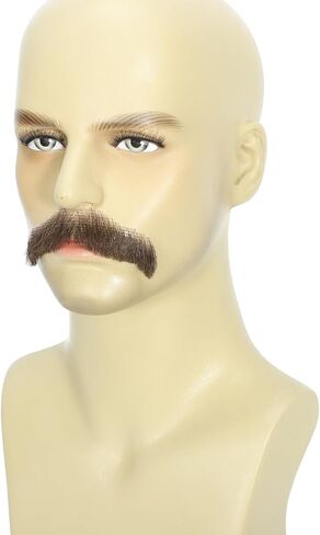 Realistic Human Hair Fake Beard and Mustache for Men Hand Tied Invisible Lace Facial Hair for Cosplay Costume Party in Saudi Arabia