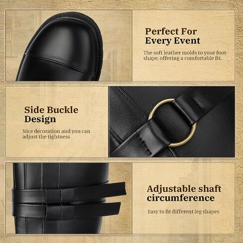 Pirate Boots Mens Knight Boots Medieval Renaissance Black Zipper Tall Cosplay Boot Halloween Costume Shoes in Saudi Arabia