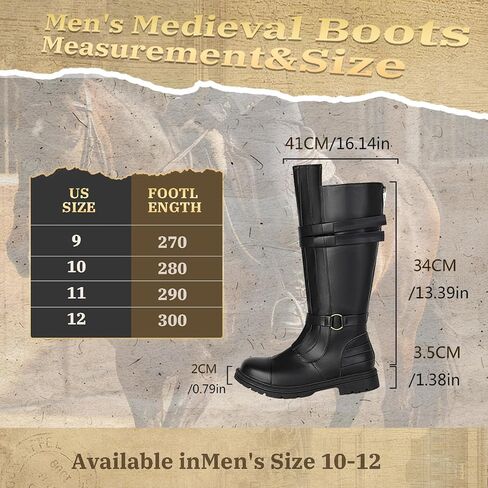 Pirate Boots Mens Knight Boots Medieval Renaissance Black Zipper Tall Cosplay Boot Halloween Costume Shoes in Saudi Arabia