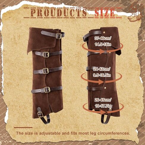Mepase Men's Pirate Medieval Boot Covers, Renaissance Pirate Costume Steampunk Boots Cover Except Shoes, Viking Warrior Knight Armor Leg Gaiters Cosplay Accessory Dark Brown in Kuwait