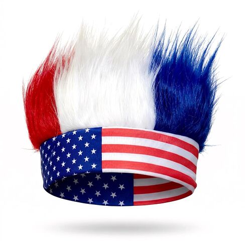 USA 4th of July Outfits Accessories for Men Red White and Blue Hair/Hat, American Flag Headband Fourth of July Outfit Accessories, Olympic Team USA Soccer Fans Patriotic Party Costumes in Kuwait